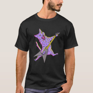 Rock N Roll Cat Animal Musician Guitar Player Cat T-Shirt