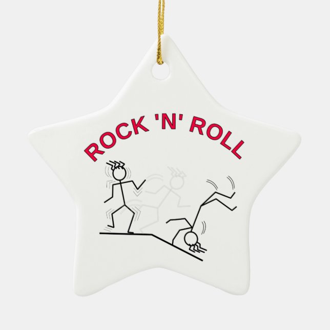 Rock 'N' Roll Ceramic Ornament (Front)