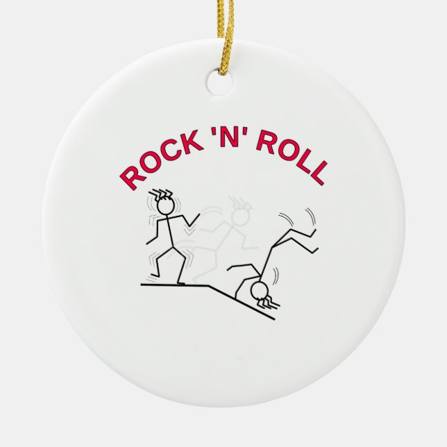 Rock 'N' Roll Ceramic Tree Decoration (Front)