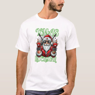 Rock n Roll Christmas Sweatshirt - Rocker Santa T-Shirt