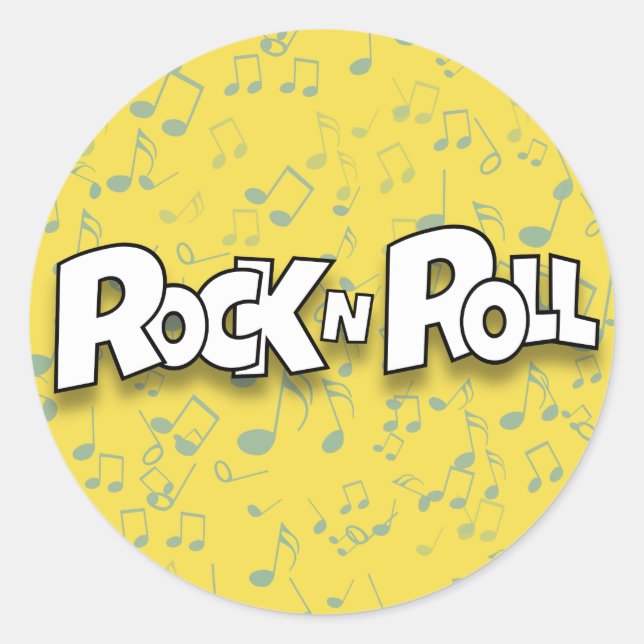 Rock N Roll Classic Round Sticker (Front)