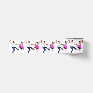 "Rock n Roll" Dancers Satin Ribbon