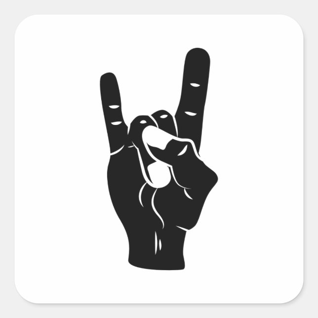 Rock n Roll Devil Horns Square Sticker (Front)
