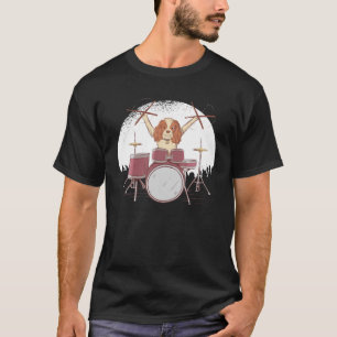 Rock N Roll Drummer Dog Cute Funny Dogs Pet Owners T-Shirt