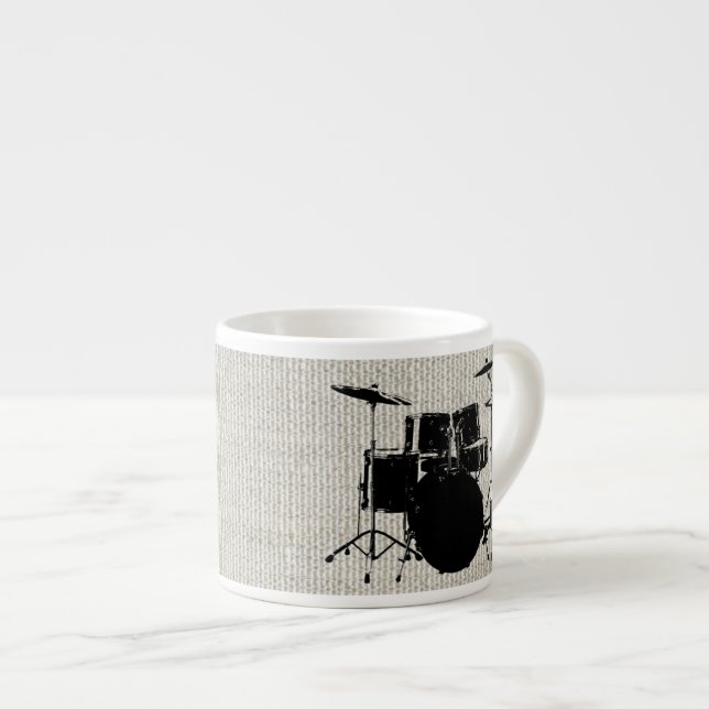 Rock n Roll Drums Espresso Cup (Front Right)