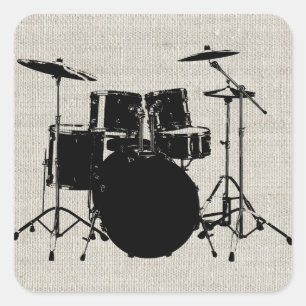 Rock n Roll Drums Square Sticker