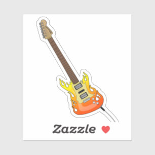 Rock n Roll Electric Guitar laptop sticker