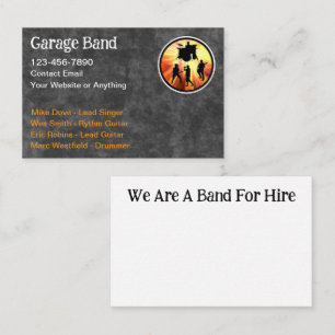 Rock N Roll Garage Band Business Card