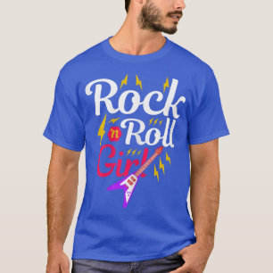 Rock N Roll Girl Retro 80s 90s Themed Party Guitar T-Shirt