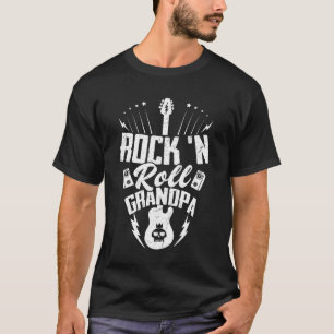 Rock n Roll Grandpa Rock Band Guitar Music family T-Shirt