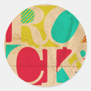 Rock n Roll grunge stickers sheet