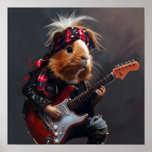 Rock n Roll Guinea Pig Poster
