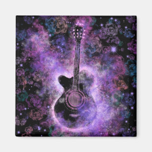 Rock N Roll Guitar Magnet - Hot Rock Music