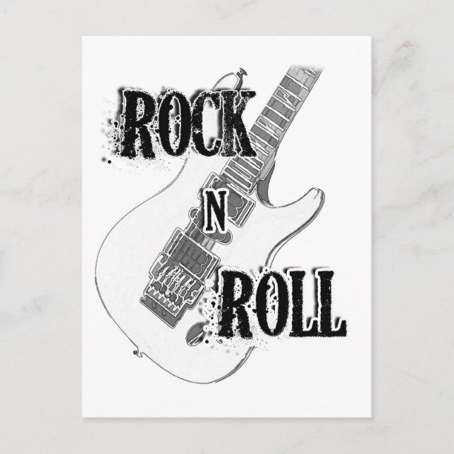 rock n roll guitar postcard (Front)