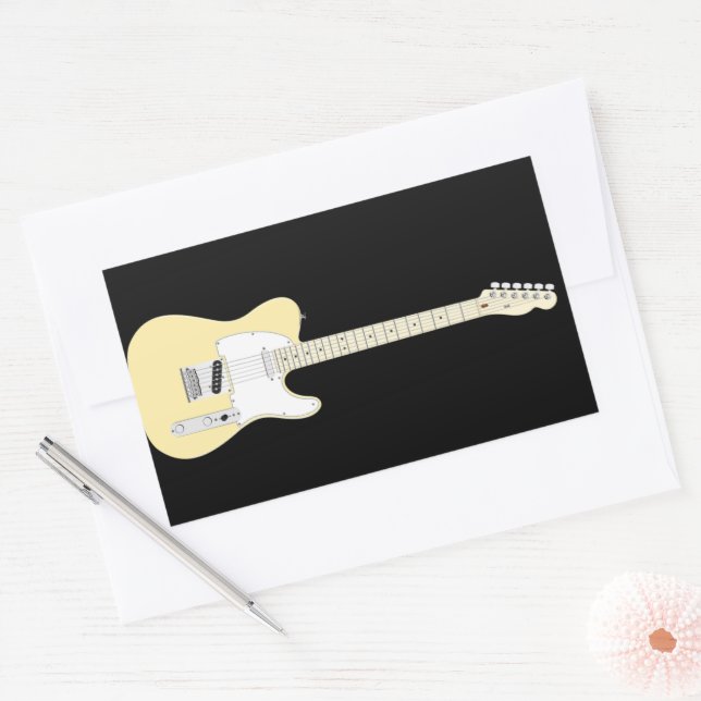 Rock n Roll Guitar Rectangular Sticker (Envelope)
