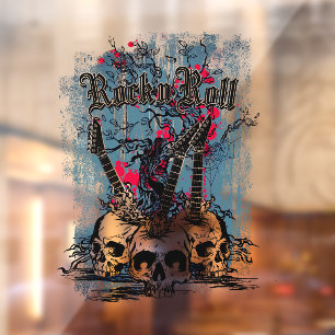 Rock n Roll Guitar Skulls Heavy Metal