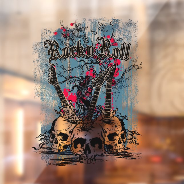 Rock n Roll Guitar Skulls Heavy Metal (Sheet 2)