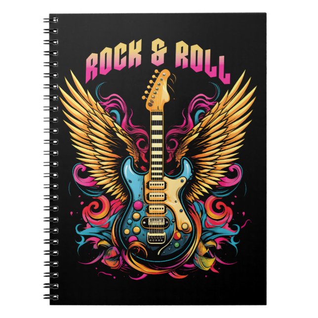 Rock n Roll Guitar wings Notebook (Front)