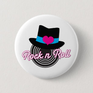 Rock n Roll hat 6 Cm Round Badge