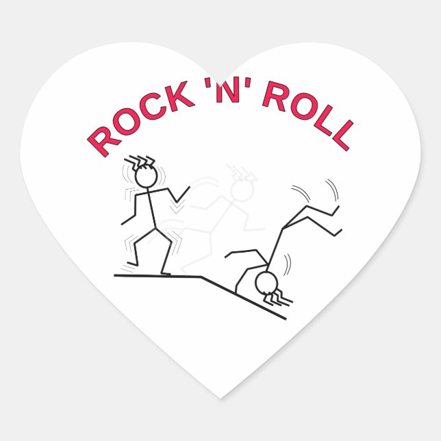 Rock 'N' Roll Heart Sticker (Front)