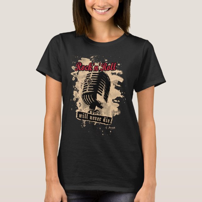 Rock-n-Roll Microphone - red T-Shirt (Front)