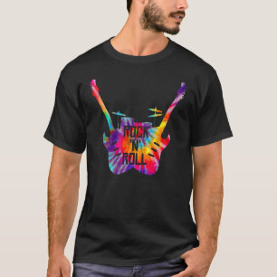 Rock N Roll Music Band Tie Dye Guitar Player Drumm T-Shirt