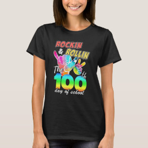 Rock N Roll Music Rockin And Rollin The 100th Day T-Shirt