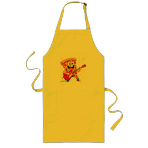 **Rock ’n’ Roll Pizza – Funny Guitar-Playing Slice Long Apron