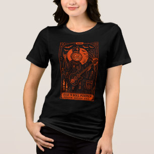 Rock 'N Roll Pumpkin Tarot Card Women’s T-Shirt Tri-Blend Shirt