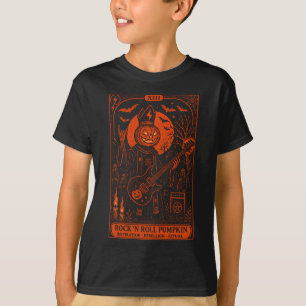 Rock 'N Roll Pumpkin Tarot Card Youth T-Shirt