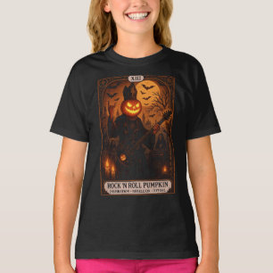Rock 'N Roll Pumpkin Tarot Card Youth T-Shirt