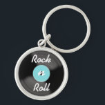 Rock n Roll Record Keychain Gift<br><div class="desc">A retro style record decorates this fun rock n roll keychain. The design is from original art.</div>