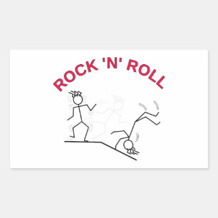 Rock 'N' Roll Rectangular Sticker