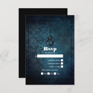 Rock n' Roll Retro Vintage Wedding QR Code RSVP Card