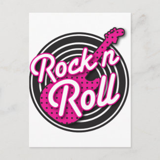 Rock N Roll rockabilly record design Postcard