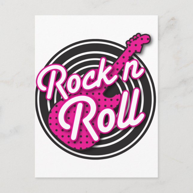 Rock N Roll rockabilly record design Postcard (Front)