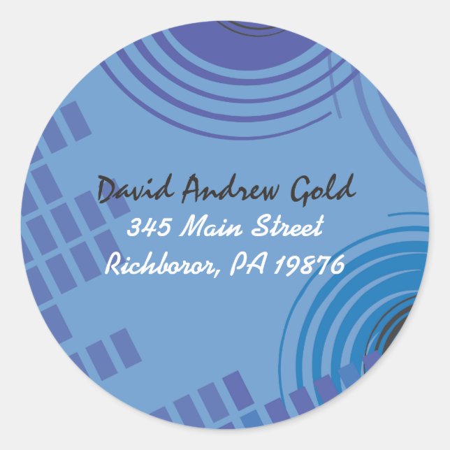 Rock n Roll Round Return Address Sticker (Front)