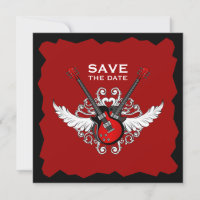 Rock 'n' Roll Save the Date invitation
