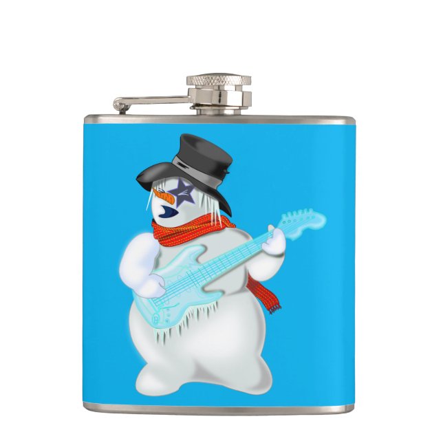 Rock N Roll Snowman Flask - Your Colours (Front)