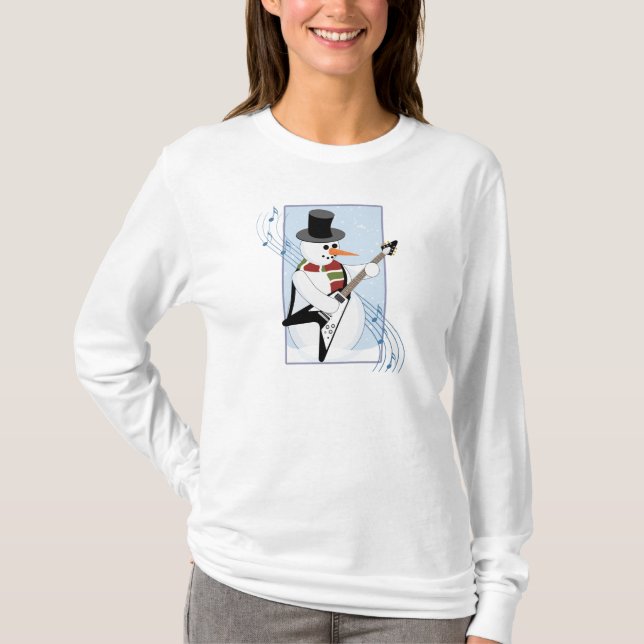 Rock 'N' Roll Snowman T-Shirt (Front)