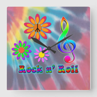 Rock n' Roll Square Wall Clock