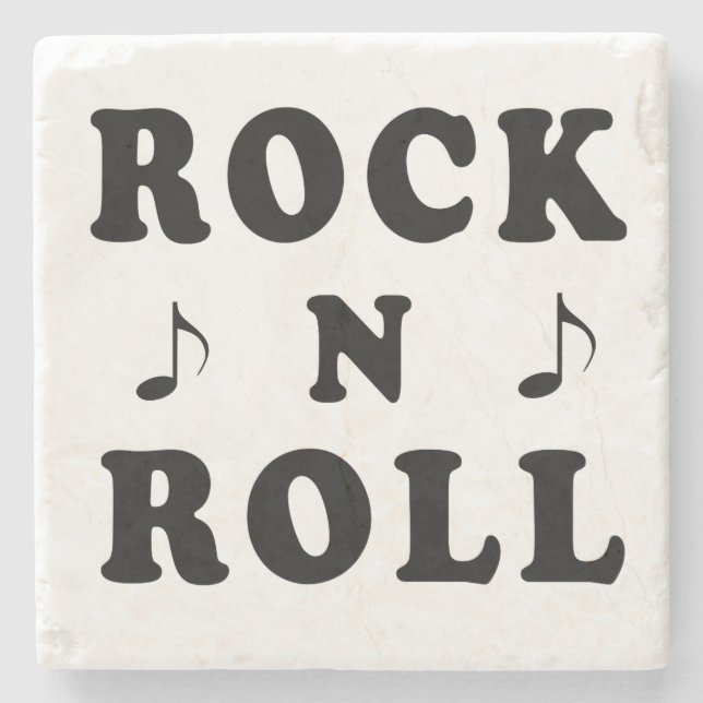 Rock N Roll Stone Coaster (Front)