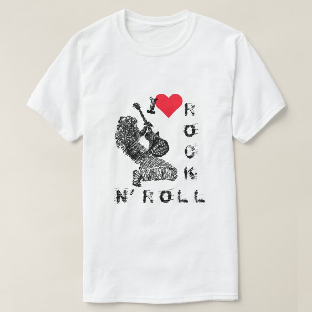 Rock N' Roll T-Shirt Rock Guitar Player (Design Front)