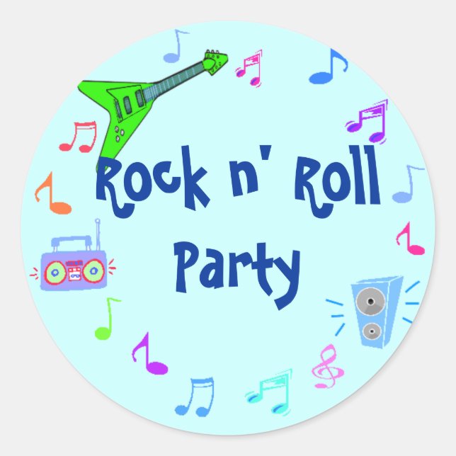 Rock N Roll Theme Stickers (Front)