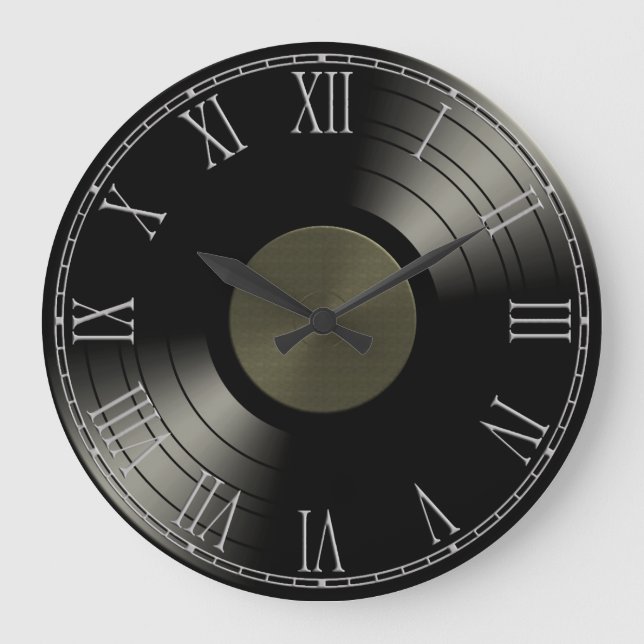 Rock n Roll Vinyl Record Album Large Clock (Front)