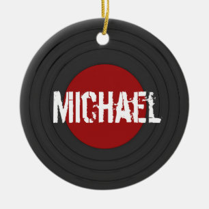 Rock N Roll Vinyl Record Personalised Ceramic Ornament