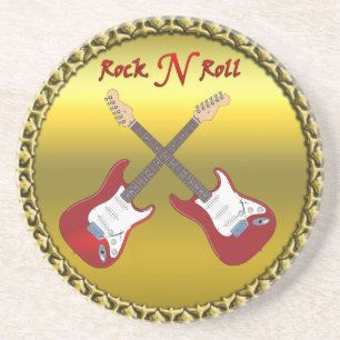Rock N roll with electric guitars Coaster