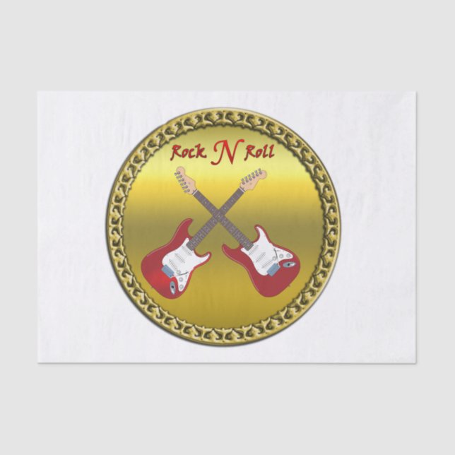 Rock N roll with electric guitars Tissue Paper (Front)