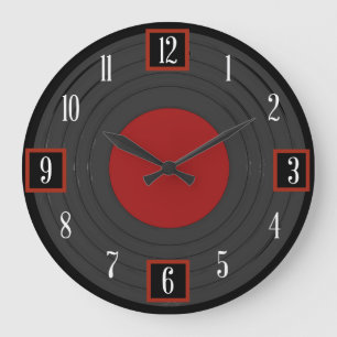 Rock N Roll with Numerals Large Clock
