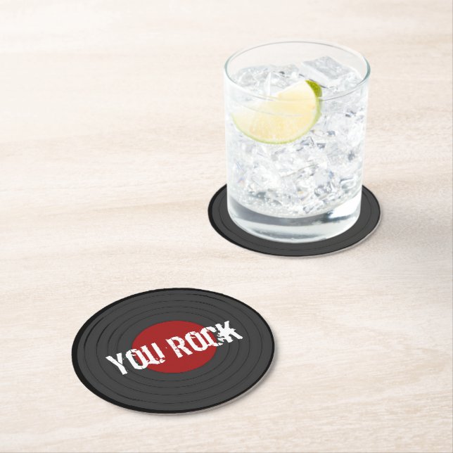 Rock N Roll YOU ROCK  Round Paper Coaster (Insitu)